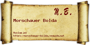Morschauer Bolda névjegykártya